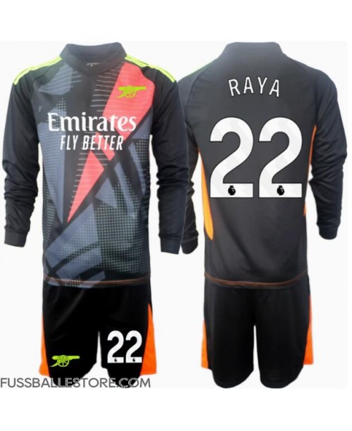 Günstige Arsenal David Raya #22 Torwart 3rd trikot Kinder 2024-25 Langarm (+ Kurze Hosen)